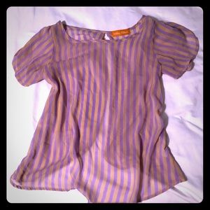 Ashley Hilton sheer open back blouse